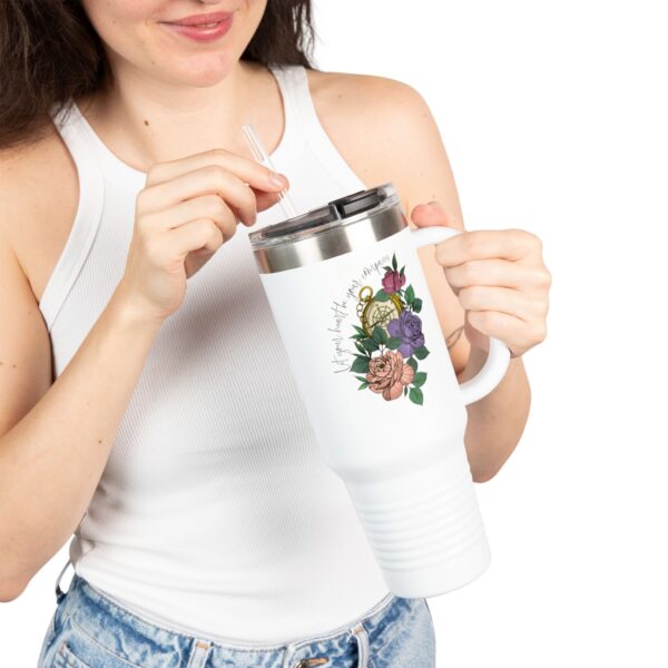 Floral Insulated Travel Mug - 40oz Coffee Cup for Hot & Cold Drinks - Image 5