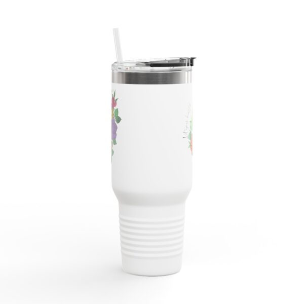 Floral Insulated Travel Mug - 40oz Coffee Cup for Hot & Cold Drinks - Image 2