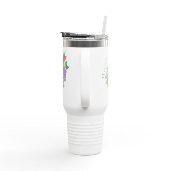 Floral Insulated Travel Mug - 40oz Coffee Cup for Hot & Cold Drinks - Image 3