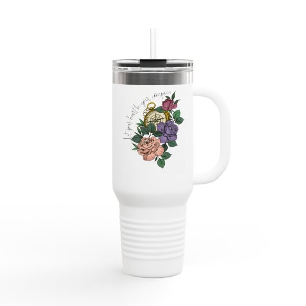 Floral Insulated Travel Mug - 40oz Coffee Cup for Hot & Cold Drinks