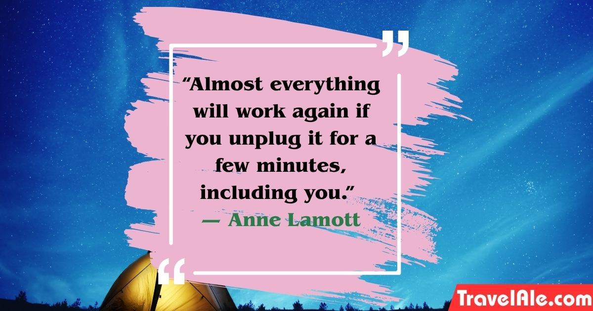 “Almost everything will work again if you unplug it for a few minutes, including you.” — Anne Lamott