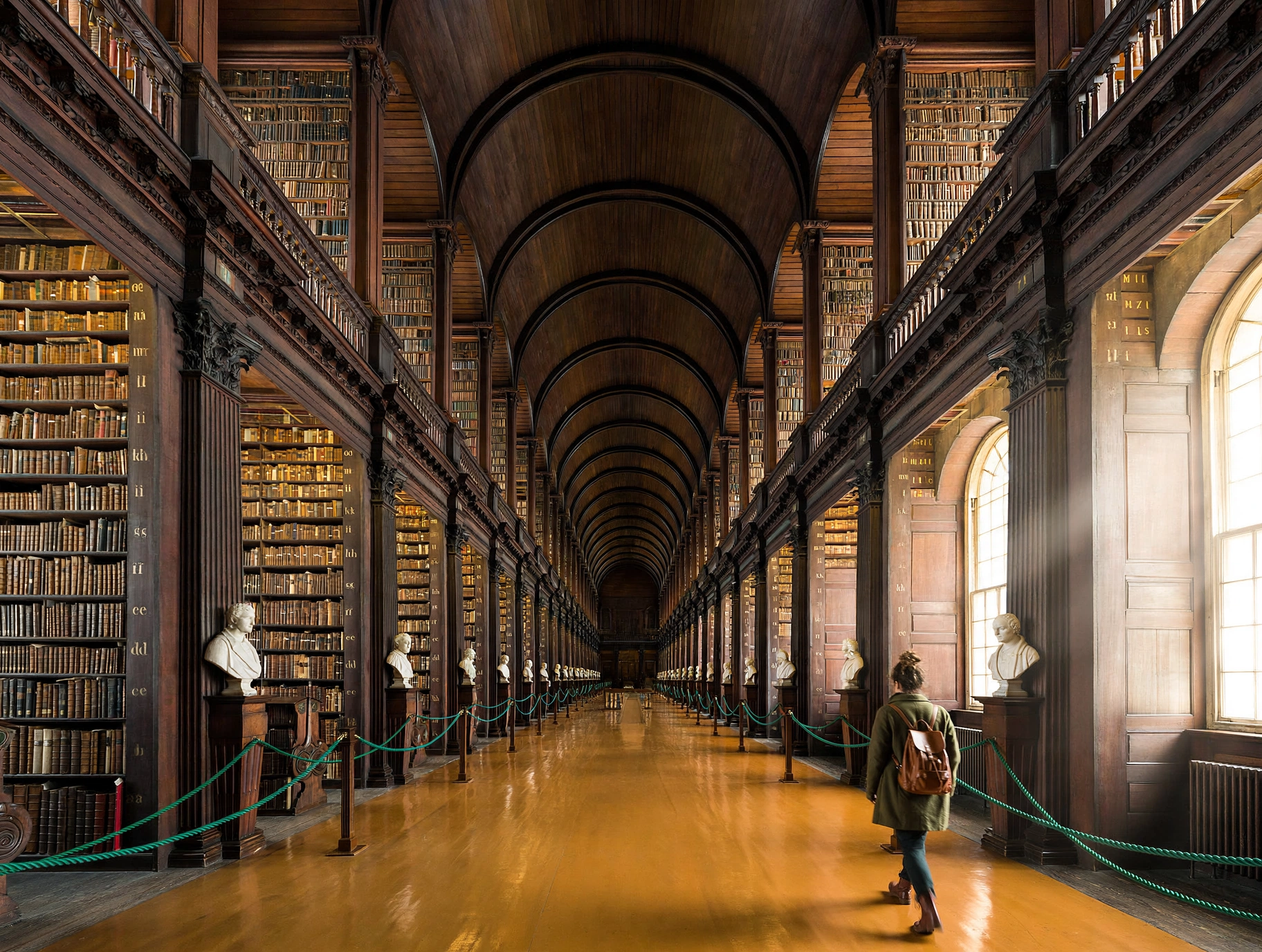 3 Days Dublin 11 The Long Room of the Old Library at Trinity College Dublin with towering bookshelves