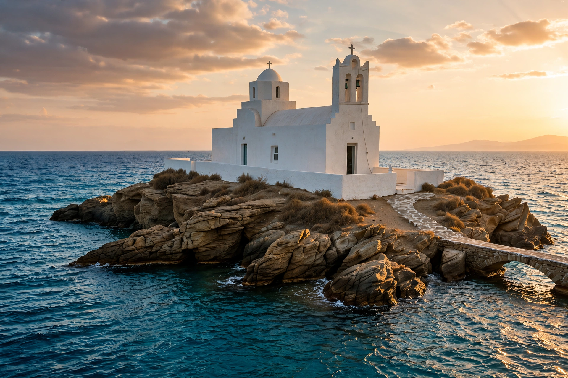 3 Days In Sifnos 12 Chrysopigi chapel on Sifnos Greece perched on a rocky outcrop in the Aegean Sea